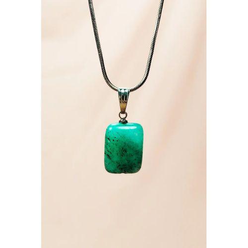 Apatit Doğal Taşı Zincirli El Yapımı Kolye Uç: 2 cm Zincir: 20 cm Kutulu