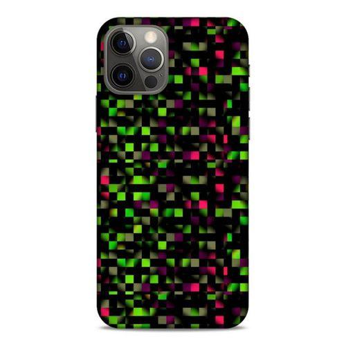 Lopard Apple iPhone 12 Pro Uyumlu Kılıf PiXel (25) Antişok Kapak Yeşil Pembe