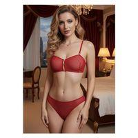 Kırmızı Tül Sütyen Takım - 879