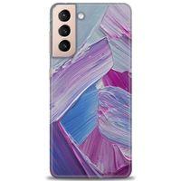 Samsung Galaxy S21 Plus Kılıf HD Baskılı Kılıf - Purple + Tam Ekran Koruyucu