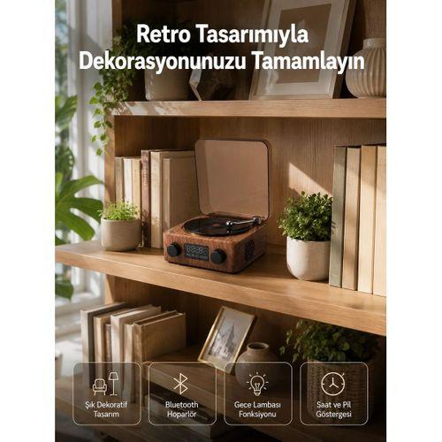 Dekoratif Gece Işıklı Bluetooth Hoparlör – Saatli Tasarım Yeni Nesil