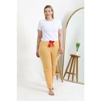Kadın Pamuklu Büyük Beden Alt Pijama Sarı