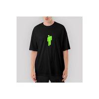 Billie Eilish Logo Green Oversize Siyah Tişört