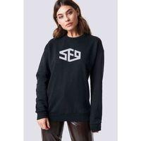 SF9 Logo Baskılı Siyah Kadın Sweatshirt