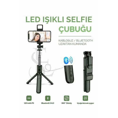 Led Işıklı Selfie Çubuğu Bluetooth Kumandalı Kablosuz Tripot Selfie Monopod Selfie Stick