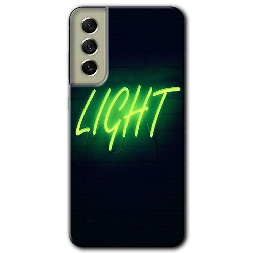 Potkal Hediye Fabrikası Samsung Galaxy S21 FE HD Baskılı Kılıf + 9D Tam Ekran Koruyucu - Neon İnscription