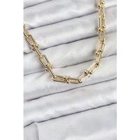 Pirinç Gold Renk Tifani Model Kadın Kolye