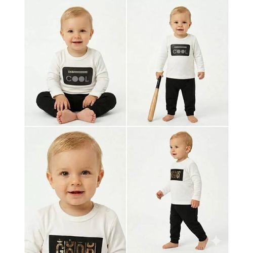 6/24 Ay Yazı Aksesuarlı Bebek Takımı