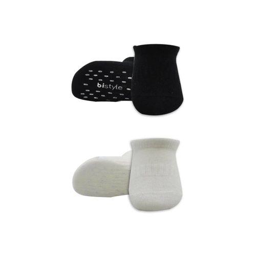 Eğitici Oyuncak Bistyle 2'Li Sneakers Kaymaz Basic Penye Çorap BS20103 Siyah Ekru