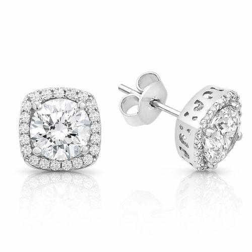 Gümüş Kare Montür Pırlanta Modeli Küpe