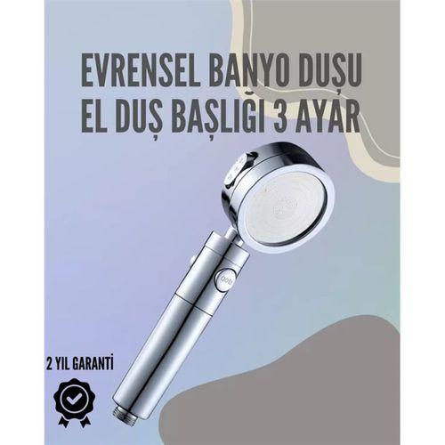Paslanmaz Çelik Çok Fonksiyonlu El Duş Başlığı – 3 Modlu Püskürtme Seçeneği