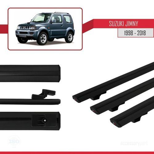 Suzuki Jimny 1998-2018 Arası ile uyumlu Basic Model Ara Atkı Tavan Barı SİYAH 3 ADET