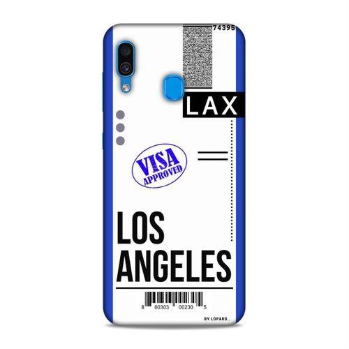 Samsung Galaxy A30 Kılıf Uçak Bileti Los Angeles Arka Kapak Koruma Desenli Full Koruyucu