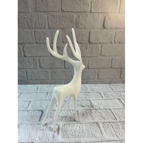 Geyik Figürü Beyaz Modern Salon Ve Raf Dekoru