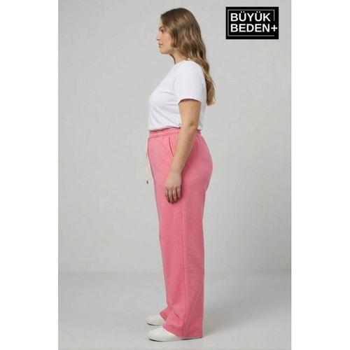 Kadın Büyük Beden Bol Paça  Yüksek Bel Lastikli Salaş Eşofman Altı SPR26BEA988