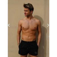 Miami BeachErkek Siyah Düz Renk Iki Yan Cepli Mini Boy Mayo Deniz Şortu-2202