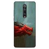 Xiaomi Redmi K20 Kılıf Dragons (17) Tasarım Kılıf Siyah Boynuzlu Ejderha