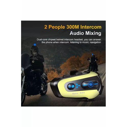 N3x Rgb Işıklı Intercom 3 Kişi Bağlantılı 1000mah Motosiklet Bluetooth Kulaklık Seti