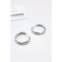 Taşlı Halka Küpe - Gümüş