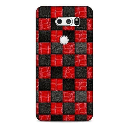 LG K40S Kılıf Patchwork (47) Crystal Flex Kılıf Siyah Kırmızı