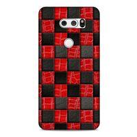 LG K40S Kılıf Patchwork (47) Crystal Flex Kılıf Siyah Kırmızı
