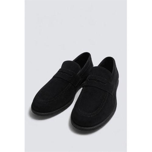 %100 Süet İnce Taban Erkek Loafer Ayakkabı - Siyah