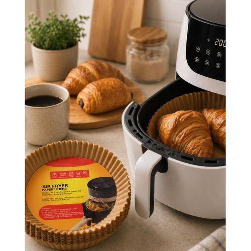 Yuvarlak Airfryer Kağıdı 100 Adet Yağ Tutmaz Hazne Koruyucu