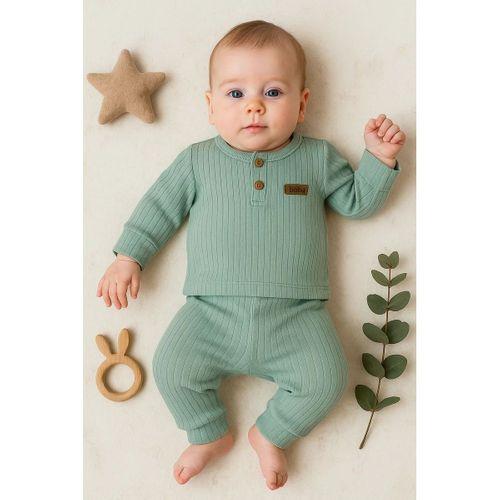 Çizgili Kumaş % 100 Pamuk 2'li Unisex Takım