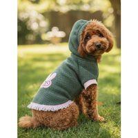 BunnyPop Kapüşonlu Köpek Elbisesi – Yeşil Pembe