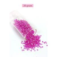Kesme Cam Boncuk 2mm - 20 Gram - Şeffaf Fuşya -BNC315