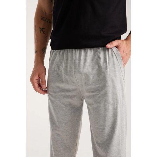 Erkek Siyah Düğmeli Yaka Kısa Kol Pijama Takımı