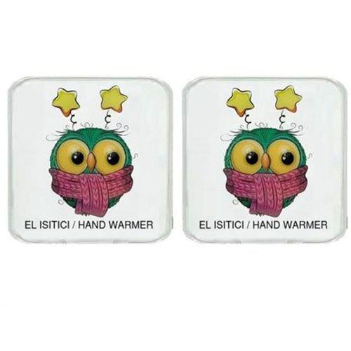 2 Adet Atkılı Baykuş Cep Sobası,El Isıtıcı,Sıcak Su Torbası Pvc  10X9,5Cm