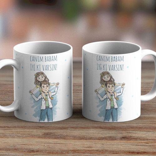 Kişiye Özel Canım Babam Temalı Kupa Bardak