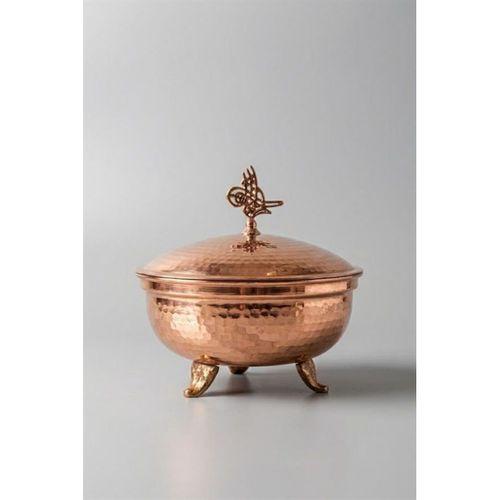 Turna Bakır Defne Şekerlik 13 Cm El Dövme Kırmızı Turna5753-1