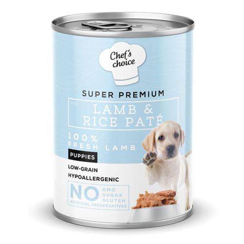Chefs Choice Yavru Köpekler İçin, Hipoalerjenik, Kuzu Etli Ve Pirinçli Ezme 12x400 gr