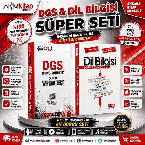 Pegem Akademi 2027 DGS Türkçe Matematik Yaprak Test ve AKM Dil Bilgisi Soru Bankası Seti 2 Kitap