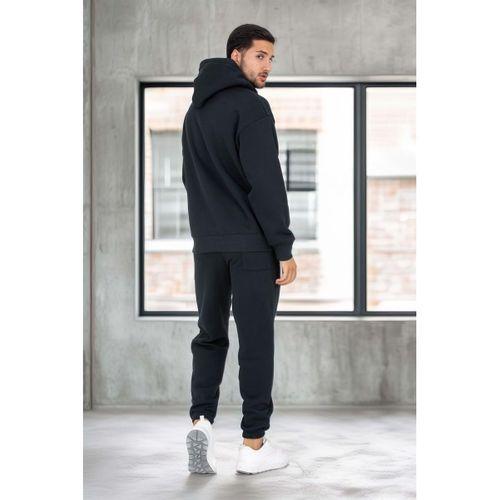 Şardonlu Kanguru Cepli Sweatshirt - 3 İplik Şardonlu Lastik Paça Erkek Eşofman Altı- Eşofman Takımı - Yeni Füme