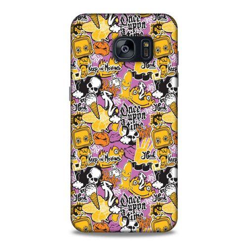 Retro (3) Desen Kapak Renkli Samsung Galaxy S7 Edge Kılıf
