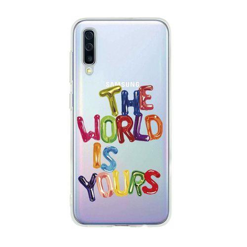 Samsung A50 The World Is Yours Premium Şeffaf Silikon Kılıf