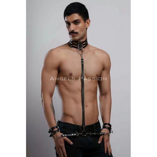 Fantazi Erkek Tasma Bileklik Takım, Choker - Bileklik Takım - Brfm56