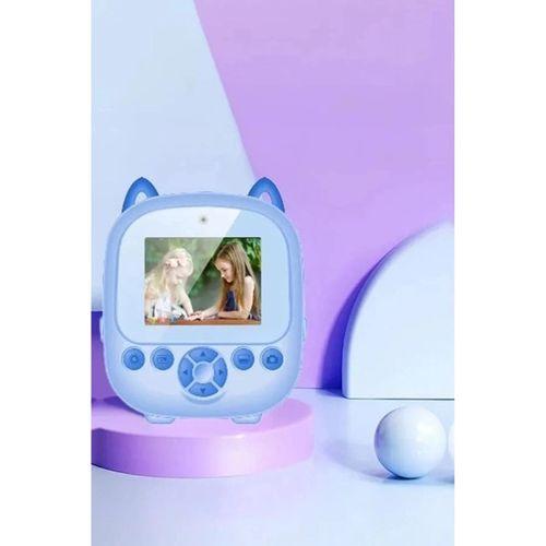 Dijital Video Fotoğraf App Destekli Çocuk Kamerası Termal Resim Kağıt Baskılı Yazıcı Mavi