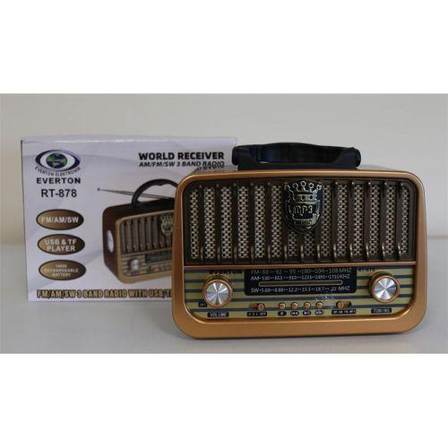 Everton Rt-878 Bluetooth (el Feneri) Fm-usb-tf-aux Şarjlı Nostaljik Radyo