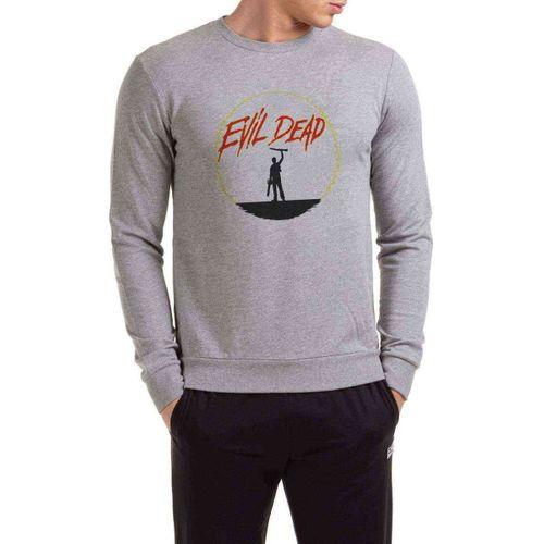 Silhouette Evil Dead Baskılı Gri Erkek Sweatshirt