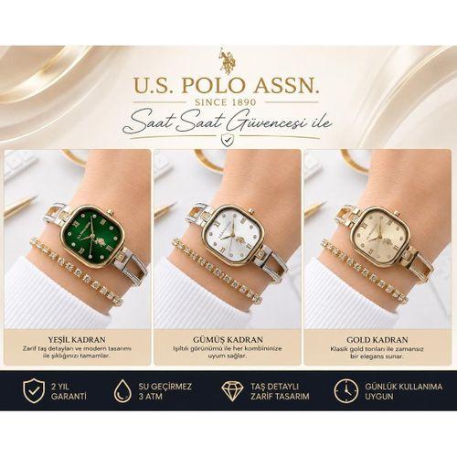 U.S.Polo Assn. Çelik Kordon Ve Kasa Kararma Renk Atma Yapmaz 2 Yıl Garantili Kadın Kol Saati US.03