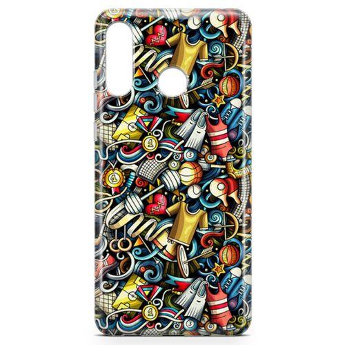 Huawei Nova 4e Kılıf Dambıl Bilardo Doodle Arka Kapak Koruma Desenli Full Koruyucu
