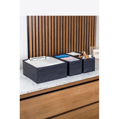 Lüks Antrasit 4'lü Çekmece ve Dolap İçi Düzenleyici Organizer Set