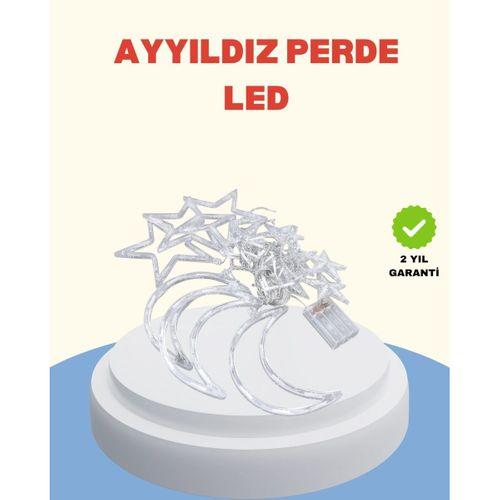 Yıldız Ay Tasarımlı Prizli Perde Led Işık İç Mekan Dekoru