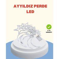 Yıldız Ay Tasarımlı Prizli Perde Led Işık İç Mekan Dekoru