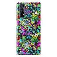Graffitix (9) Desenli Silikon Kapak Oppo Realme 7 Kılıf