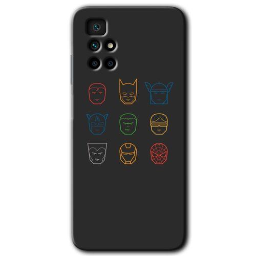 Xiaomi Redmi 10 Kılıf HD Desen Baskılı Arka Kapak + Temperli Cam - Avengers Minimalism